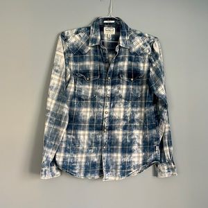 Lucky Brand Sugar Magic Wash snap front long sleeve small